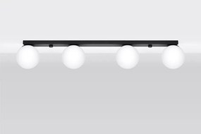 Čierne stropné svietidlo so skleneným tienidlom ø 12 cm Umerta – Sollux