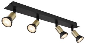 Globo 57998-4B - Bodové svietidlo DREW 4xGU10/35W/230V čierna/mosadz