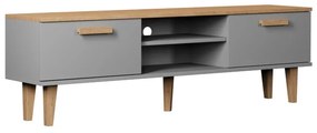 TV stolík DENVER 160 cm sivý/dub hickory