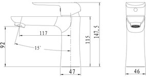 Novaservis - Umývadlová batéria NOBLESS TINA čierna