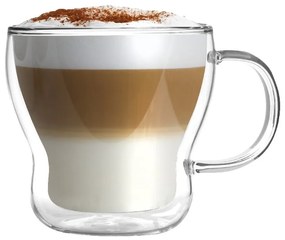 Sklenené hrnčeky v súprave 2 ks na cappuccino/dvojstenné 370 ml Bolla – Vialli Design