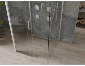 Mexen Omega, 3-stenný sprchovací kút s posuvnými dverami 100 (dvere) x 100 (stena) cm, 8mm číre sklo, chrómový profil, 825-100-100-01-00-3S