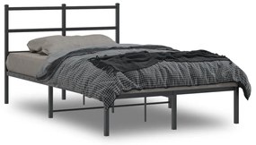 Kovový rám postele s čelom čierny 120x200 cm 355363