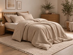 Obojstranné mušelínové obliečky AVESSO béžové Rozmer obliečky: 2 ks 70 x 90 cm | 200 x 200 cm