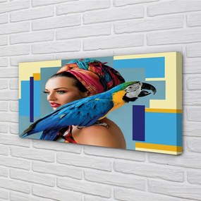 Obraz na plátne Papagáj na ramene 120x60 cm