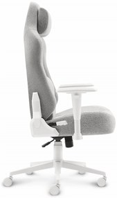 Hells Herná stolička Hell's Chair HC-1009 White Grey Fabric
