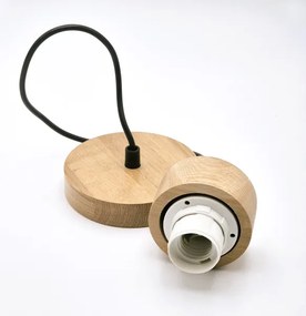 Luster na lanku HARMONY 1xE27/15W/230V pr. 30 cm biela/dub