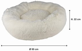 Krémový pelech pre psa ø 95 cm – Love Story
