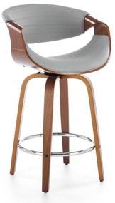HALMAR Barová stolička H-123, sivá/orech