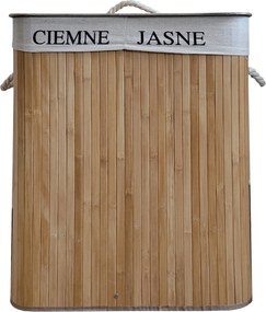 TRENDIE Bambusový kôš na prádlo 100l svetlohnedý + DARČEK