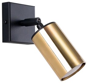 Sollux SL.1382 - Nástenné bodové svietidlo WINX 1xGU10/10W/230V čierna/zlatá