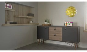 Čierna komoda v dekore orecha 150x72x40 cm Ry – Tvilum