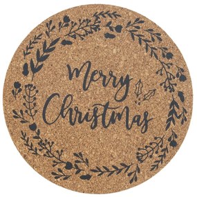 Altom Korková podložka pod hrnček Christmas  design pr. 10 cm, sada 4 ks
