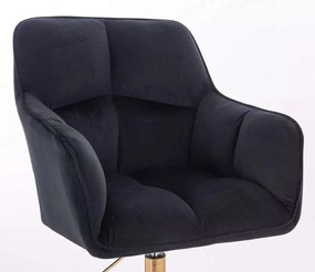 LuxuryForm DESIGN Kreslo AMALFI VELUR na zlatej podstave s kolieskami - čierne