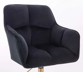LuxuryForm DESIGN Kreslo AMALFI VELUR na zlatej podstave s kolieskami - čierne