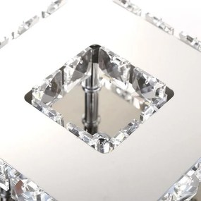 Toolight - Krištáľová hranatá stropná lampa Glamour 8W neutrálna farba APP406-C, chrómová, OSW-65004