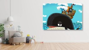 Obraz pirátska loď na veľrybe - 120x80