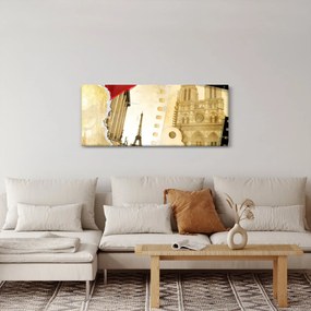 Obraz - Spomienky na Paríž (120x50 cm)