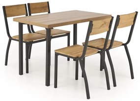 Jedálenský set Milton dub prírodný/čierny