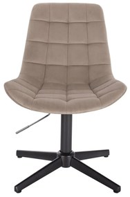 LuxuryForm DESIGN Stolička PARIS VELUR na čiernom kríži - latte