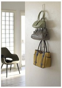 Biely vešiak na kabelky so zavesením na dvere a 6 háčikmi YAMAZAKI Kanazawa