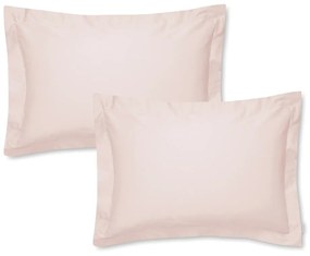Súprava 2 ružových obliečok na vankúš z bavlneného saténu Bianca Oxford, 50 x 75 cm