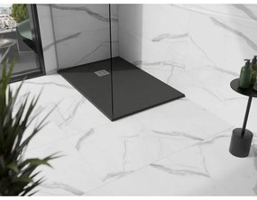 Mexen Stone+, obdĺžniková vanička z minerálneho kompozitu 90 x 70 cm, antracitová, 44717090