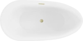 Mexen Eos, voľne stojaca vaňa 150 x 75 cm, biela, zlatý matný prepad, 52471507500-55