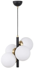 Biele/čierne závesné svietidlo so skleneným tienidlom ø 15 cm Forte – Squid Lighting