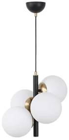 Biele/čierne závesné svietidlo so skleneným tienidlom ø 15 cm Forte – Squid Lighting