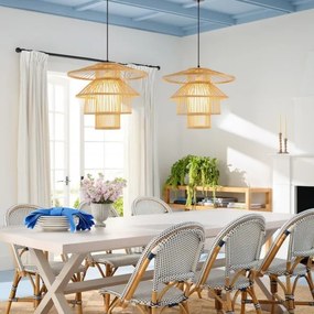 Immax 08255L - Luster na lanku PINCHOS 1xE27/40W/230V pr. 50 cm bambus