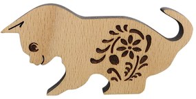 AMADEA Drevená dekorácia mačiatko, masívne drevo 9 x 4,5 cm