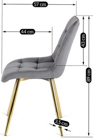 PROXIMA.store - Čalúnená jedálenská stolička CARO FARBA: sivá