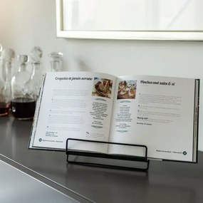 Kuchynský držiak na tablet a kuchárky, čierny kov NEMO