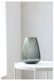Sivá sklenená váza Bitz Kusintha, výška 22 cm