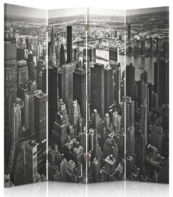 Gario Paraván Manhattan v čiernej a bielej farbe Rozmery: 145 x 170 cm, Prevedenie: Klasický paraván