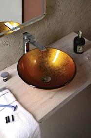 Sapho Sapho, TOSEMI sklenené gravírované umývadlo, priemer 42 cm, čirá, TY153