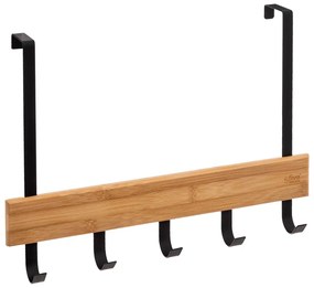 Držiak na uteráky Natureo Black, čierna/s drevenými prvkami