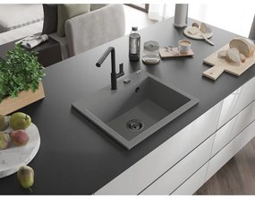 Mexen Oscar, 1-komorový granitový drez 580x490x205 mm, šedá, 6519581000-71-B