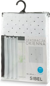 ZÁCLONA NA KRÚŽKOCH SIBEL 140X250 CM BIELA