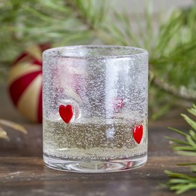 Bloomingville Pohár na vodu Debra Hearts 370 ml