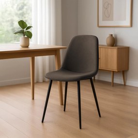 Sada 4 ks jedálenskej stoličky Maryam látka - hnedá