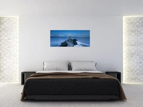 Obraz majáka a more (120x50 cm)