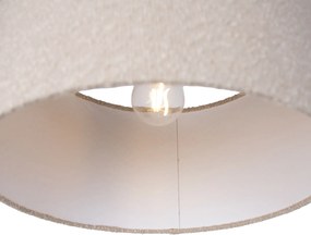 Závesná lampa čierna s béžovou teddy látkou 35cm 3-svetlá - Cava