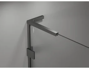 Mexen Lunar, L Duo výklopný sprchový kút 95 x 80 cm, 8mm číre sklo, grafitový profil, 834L-095L-080P-95-00