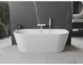Mexen Oval, voľne stojaca nástenná vaňa 170 x 80 cm, biela, biely prepad, 52671708000-20