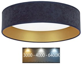 Brilagi - LED Stropné svietidlo VELVET LED/24W/230V 3000/4000/6400K modrá/zlatá BG0274