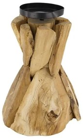 Drevený svietnik Edward, 17x23,5 cm, hnedá