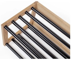 Čierna/prírodná kovová polica na topánky – Woodman