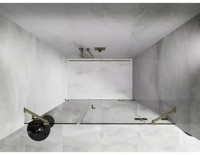 Mexen Lunar, pravé otočné sprchové dvere 160 cm, 8mm číre sklo, zlatý matný profil, 834S-160-050-55-00-P